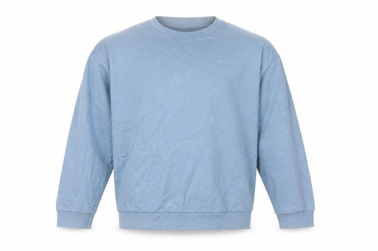Front view of ASOS Design Men’s Blue M Relaxed Crew Neck Fleece Pullover Sweatshirt