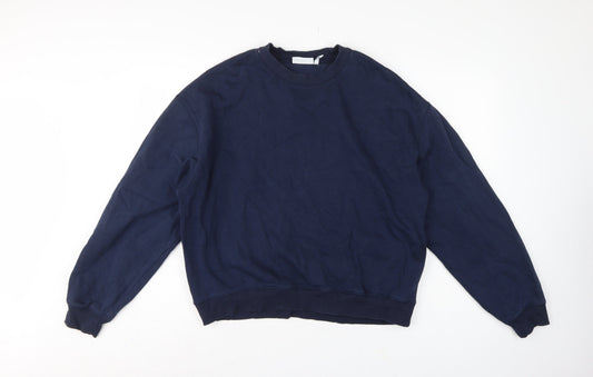 Weekday Women’s Navy Blue M Pullover Crew Neck Raglan Sweatshirt