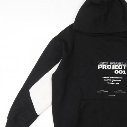PrettyLittleThing Women’s Black UK 12 Pullover Hoodie Graphic Print