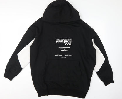 PrettyLittleThing Women’s Black UK 12 Pullover Hoodie Graphic Print