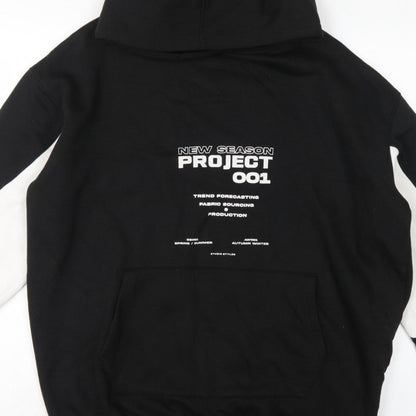 PrettyLittleThing Women’s Black UK 12 Pullover Hoodie Graphic Print