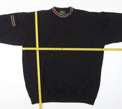 MOTO Men’s Black L Pullover Crew Neck Sweatshirt Striped Trim