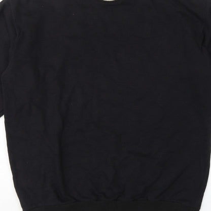 MOTO Men’s Black L Pullover Crew Neck Sweatshirt Striped Trim