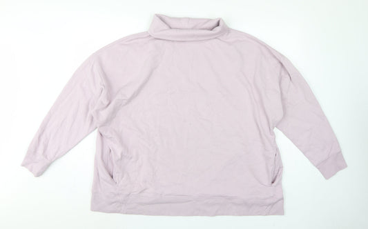 GAP Women Pink XL Oversized Cowl Neck Pullover Sweatshirt Pockets
