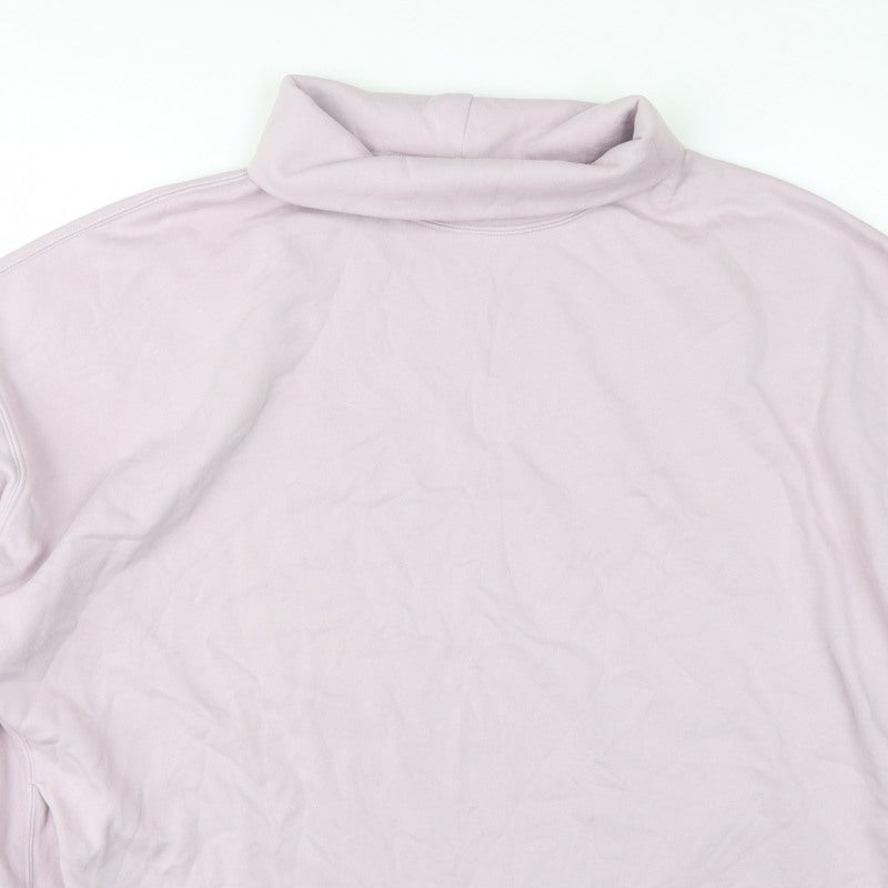 GAP Women Pink XL Oversized Cowl Neck Pullover Sweatshirt Pockets