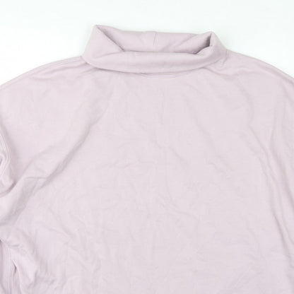 GAP Women Pink XL Oversized Cowl Neck Pullover Sweatshirt Pockets