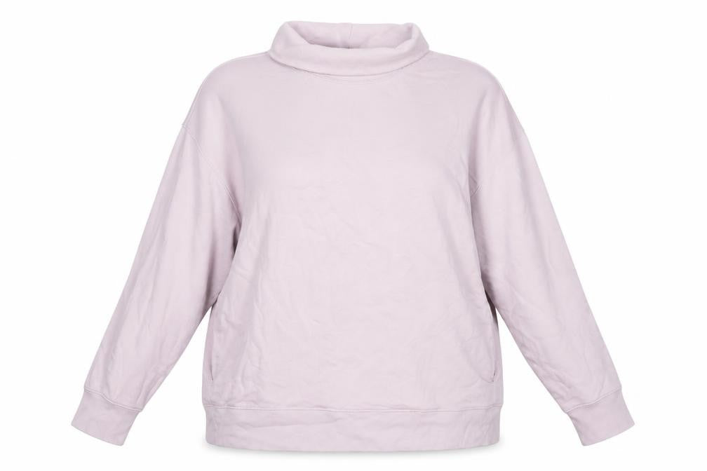 GAP Women Pink XL Oversized Cowl Neck Pullover Sweatshirt Pockets
