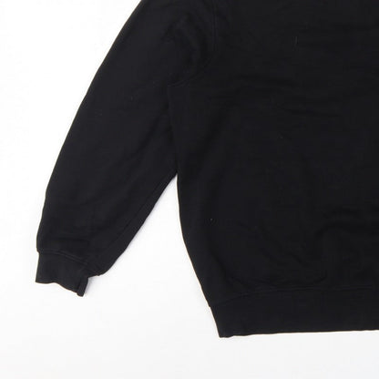 H&M Men Black L Relaxed Fit Crew Neck Pullover Sweatshirt