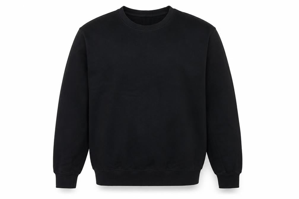 H&M Men Black L Relaxed Fit Crew Neck Pullover Sweatshirt