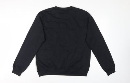 ASTRUCT Men’s Black Grey Colour Block Pocket Crew Neck Sweatshirt L
