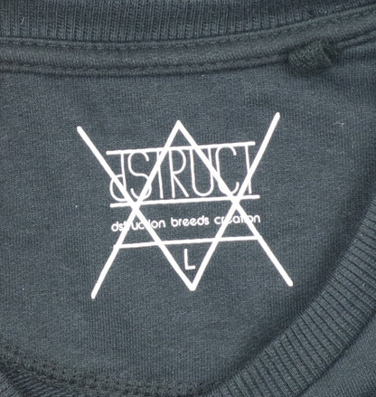 ASTRUCT Men’s Black Grey Colour Block Pocket Crew Neck Sweatshirt L