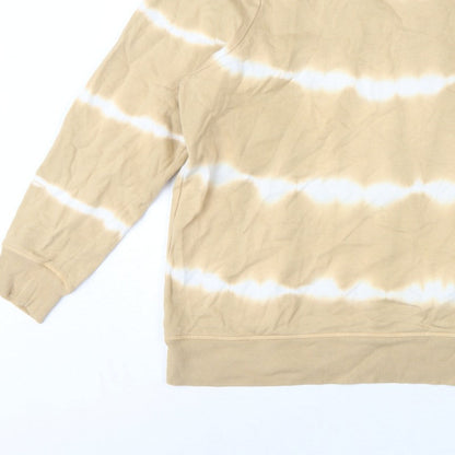 M&S Women Beige Tie Dye Cotton Sweatshirt UK 20 Pullover