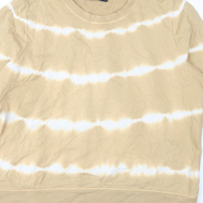 M&S Women Beige Tie Dye Cotton Sweatshirt UK 20 Pullover