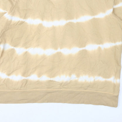 M&S Women Beige Tie Dye Cotton Sweatshirt UK 20 Pullover