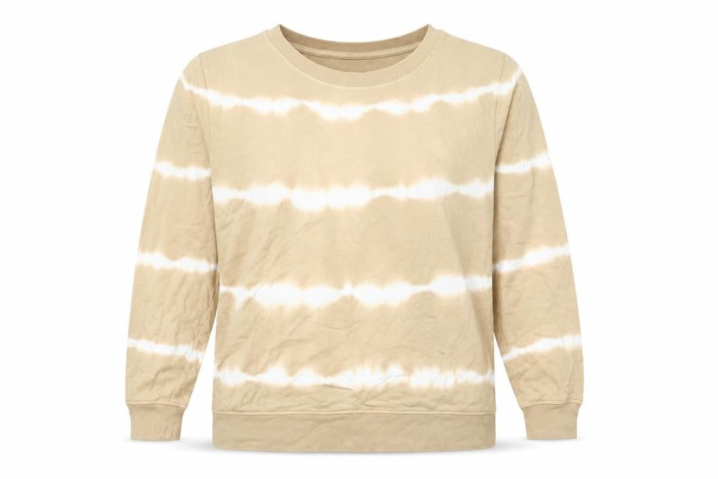 M&S Women Beige Tie Dye Cotton Sweatshirt UK 20 Pullover