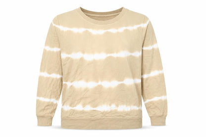 M&S Women Beige Tie Dye Cotton Sweatshirt UK 20 Pullover