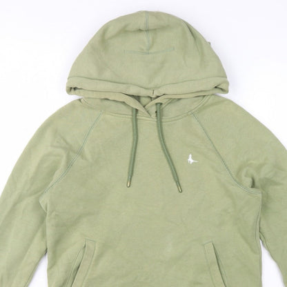 Jack Wills Women Green UK 10 Pullover Hoodie Logo Fleece