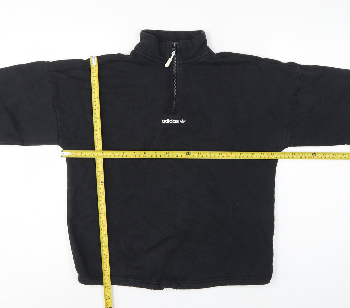 Adidas Women’s Black UK 10 S 1/4 Zip Logo Pullover Sweatshirt