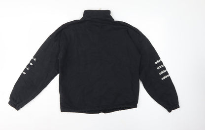 Adidas Women’s Black UK 10 S 1/4 Zip Logo Pullover Sweatshirt