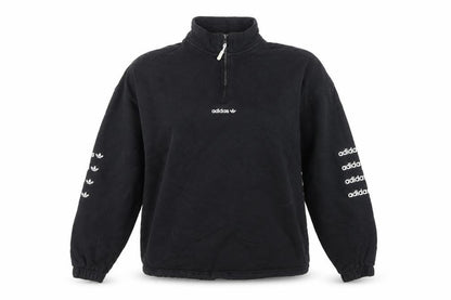 Adidas Women’s Black UK 10 S 1/4 Zip Logo Pullover Sweatshirt