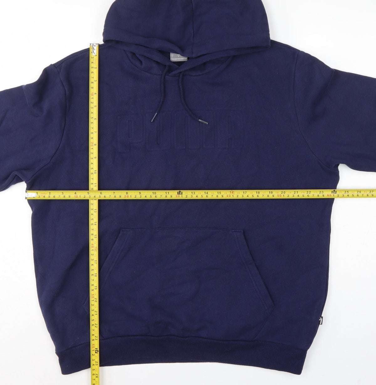 Puma Men’s Blue L Pullover Hoodie Fleece Logo Pocket