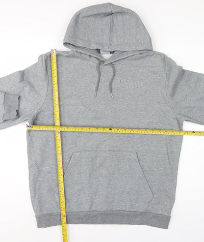 Puma Men’s Grey Large Pullover Hoodie Logo Pocket Casual