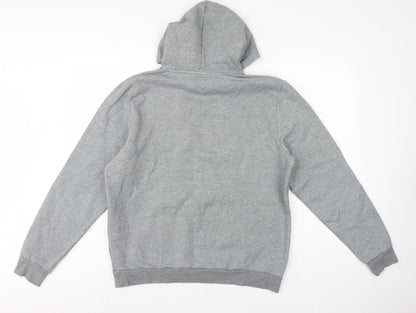 Puma Men’s Grey Large Pullover Hoodie Logo Pocket Casual