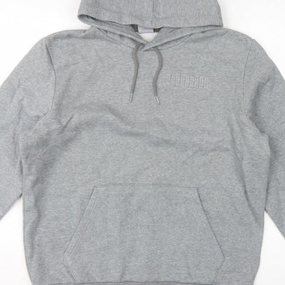 Puma Men’s Grey Large Pullover Hoodie Logo Pocket Casual