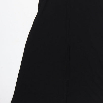 ASOS DESIGN Women Black UK 12 Long Maxi Collared Puff Sleeve Dress