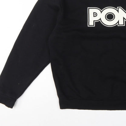 Pony Men's Black L Logo Graphic Print Crew Neck Pullover Sweatshirt