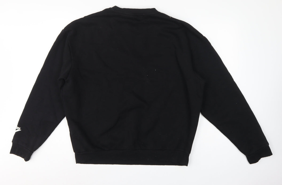 Pony Men's Black L Logo Graphic Print Crew Neck Pullover Sweatshirt