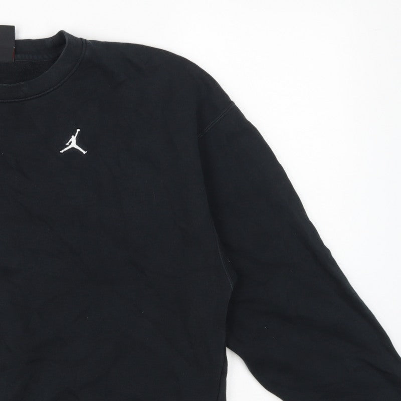 Jordan Women’s Black S Loose Fit Logo Crewneck Pullover Sweatshirt