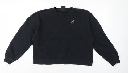 Jordan Women’s Black S Loose Fit Logo Crewneck Pullover Sweatshirt