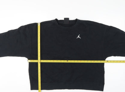 Jordan Women’s Black S Loose Fit Logo Crewneck Pullover Sweatshirt