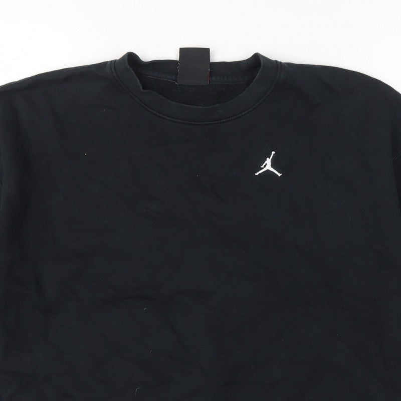 Jordan Women’s Black S Loose Fit Logo Crewneck Pullover Sweatshirt