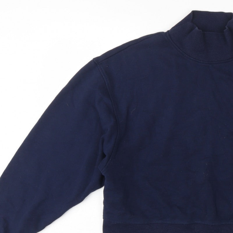 Marks & Spencer Women Navy Blue UK 14 High Neck Pullover Sweatshirt