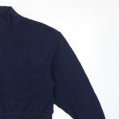 Marks & Spencer Women Navy Blue UK 14 High Neck Pullover Sweatshirt