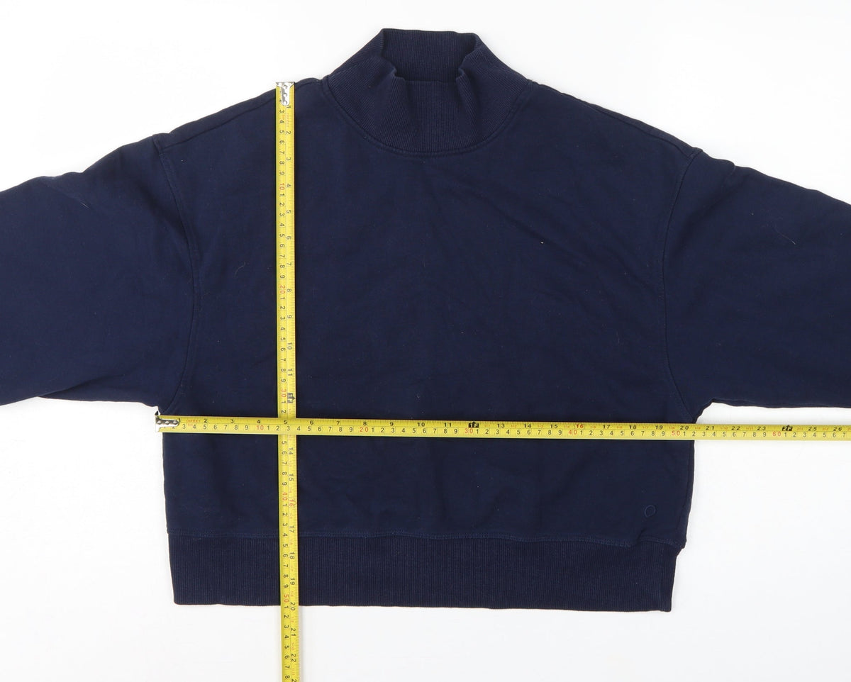 Marks & Spencer Women Navy Blue UK 14 High Neck Pullover Sweatshirt