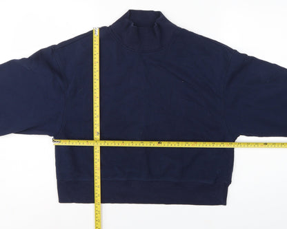 Marks & Spencer Women Navy Blue UK 14 High Neck Pullover Sweatshirt