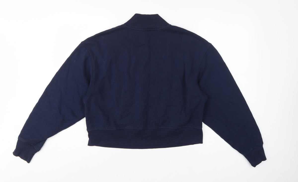 Marks & Spencer Women Navy Blue UK 14 High Neck Pullover Sweatshirt