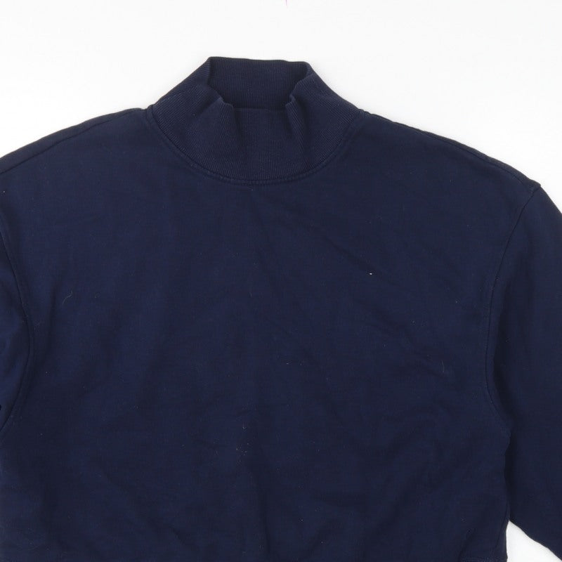 Marks & Spencer Women Navy Blue UK 14 High Neck Pullover Sweatshirt