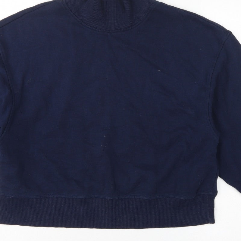Marks & Spencer Women Navy Blue UK 14 High Neck Pullover Sweatshirt