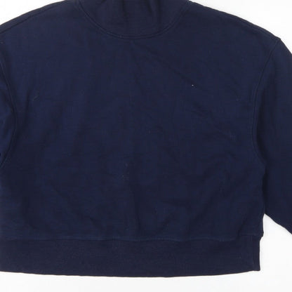 Marks & Spencer Women Navy Blue UK 14 High Neck Pullover Sweatshirt