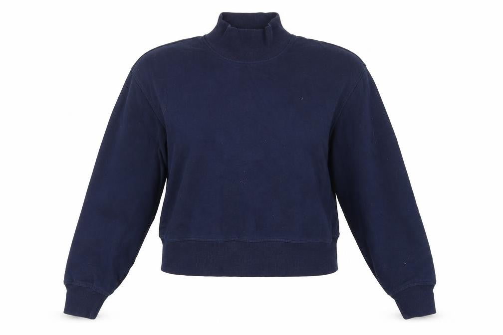 Marks & Spencer Women Navy Blue UK 14 High Neck Pullover Sweatshirt