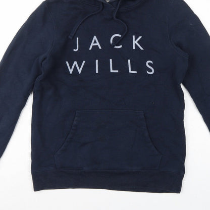 Jack Wills Women’s Blue UK 10 Pullover Hoodie Logo Fleece