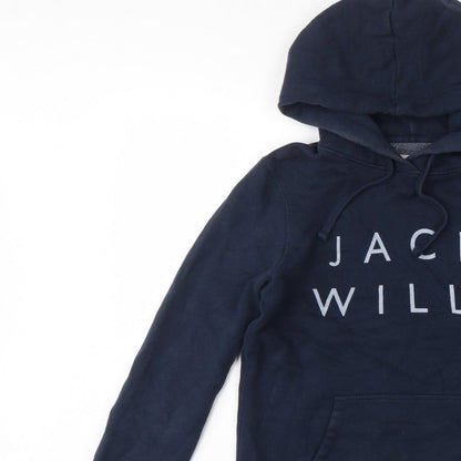Jack Wills Women’s Blue UK 10 Pullover Hoodie Logo Fleece