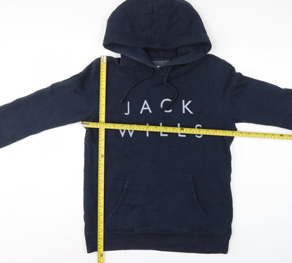 Jack Wills Women’s Blue UK 10 Pullover Hoodie Logo Fleece