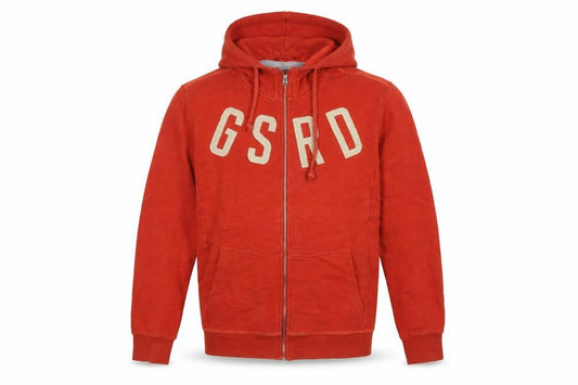 G-Star RAW Men’s Red 2XL Full Zip Hooded Fleece Logo Sweatshirt