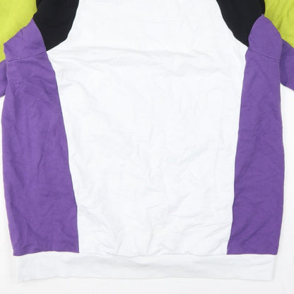 MSGM Women’s Multicoloured XS Colourblock Logo Raglan Sweatshirt