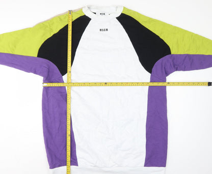 MSGM Women’s Multicoloured XS Colourblock Logo Raglan Sweatshirt